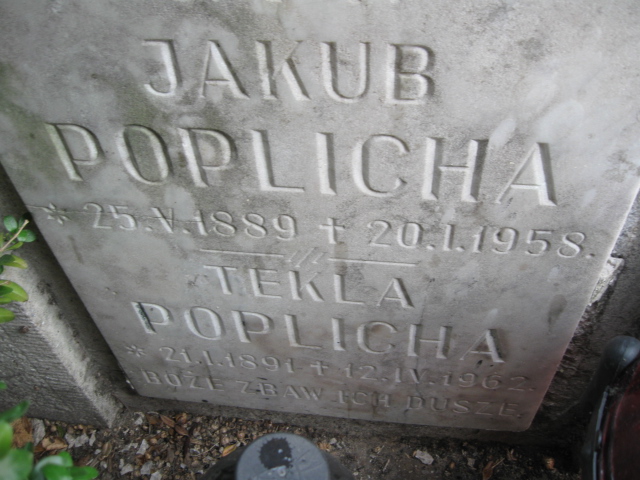 Jakub Poplicha 1889 Lisia Góra - Grobonet - Wyszukiwarka osób pochowanych