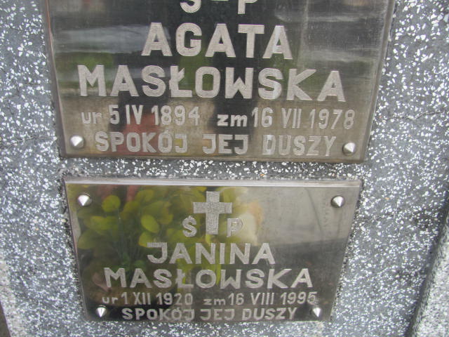 Agata Masłowska 1894 Lisia Góra - Grobonet - Wyszukiwarka osób pochowanych