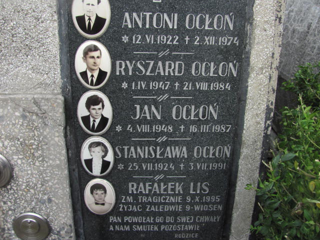 Ryszard Ocłoń 1947 Lisia Góra - Grobonet - Wyszukiwarka osób pochowanych